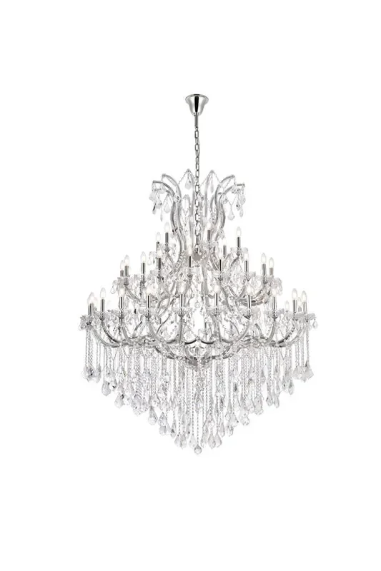 Elegant Furniture & Lighting – Maria Theresa 49 light Chrome Chandelier Clear Royal Cut Crystal – 2800G60C/RC