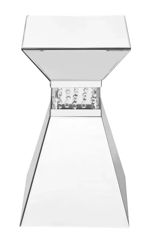 Elegant Furniture & Lighting – Modern 12 inch Crystal End Table in Clear Mirror Finish – MF91019