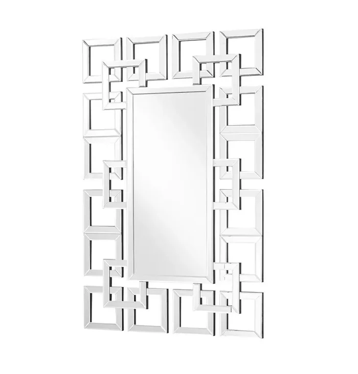 Elegant Furniture & Lighting – Modern Sparkle 31.5 in. Contemporary Rectangle Mirror in Clear – MR9129