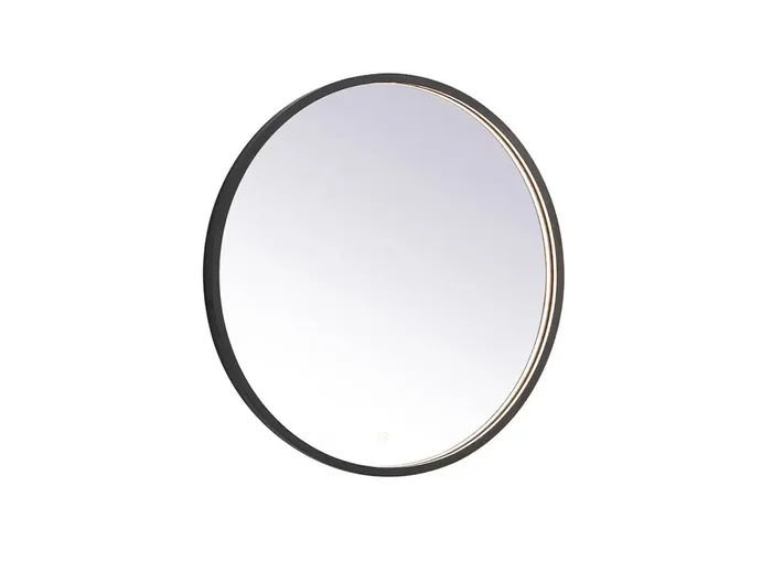 Elegant Furniture & Lighting – Pier 28 inch LED mirror with adjustable color temperature 3000K/4200K/6400K in black – MRE6028BK