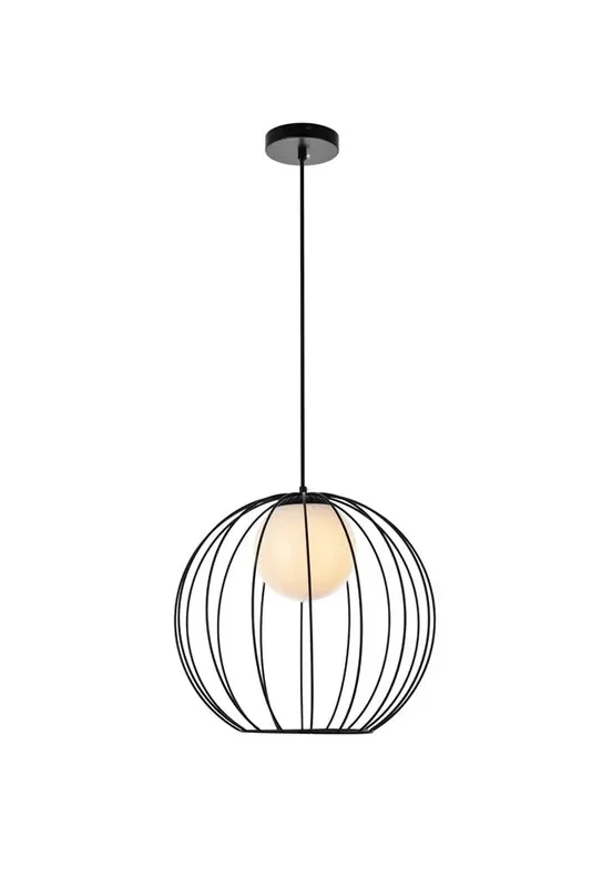 Elegant Furniture & Lighting – Wetzel 1 light black pendant – LD2345BK