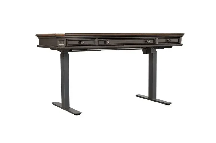 Emery Park – Hampton 60in Lift Desk Top and Base in Black Cherry Finish