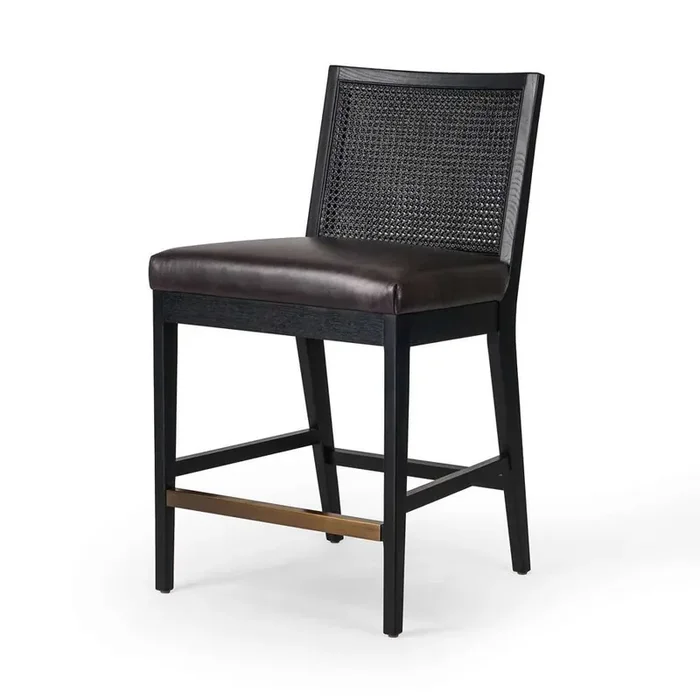 Four Hands – Antonia Cane Armless Counter Stool – Sonoma Black – 229202-014
