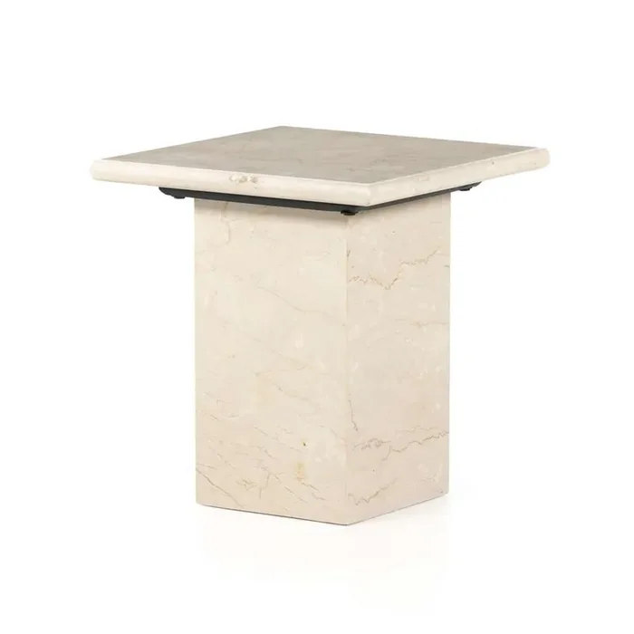 Four Hands – Arum End Table – Cream Marble – 229632-001