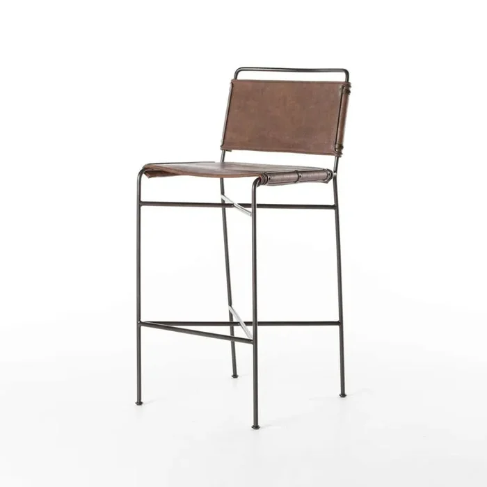 Four Hands – Wharton Bar Stool – Distressed Brown – 105861-019