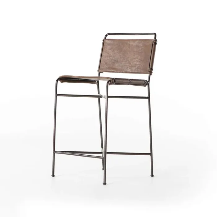 Four Hands – Wharton Counter Stool – Distressed Brown – 105861-021