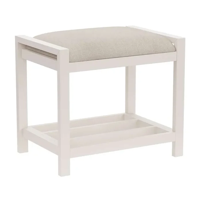 Hillsdale Furniture – Amelia Backless Wood Vanity Stool, White – 51031H