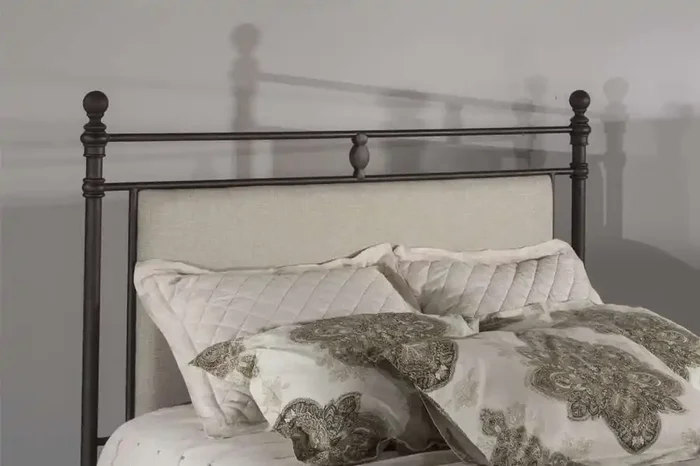 Hillsdale Furniture – Ashley King Upholstered Panel Headboard with Frame, Linen Stone – 2137HKR