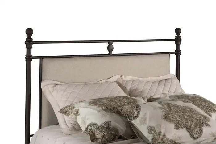 Hillsdale Furniture – Ashley Queen Upholstered Panel Headboard with Frame, Linen Stone – 2137HQR