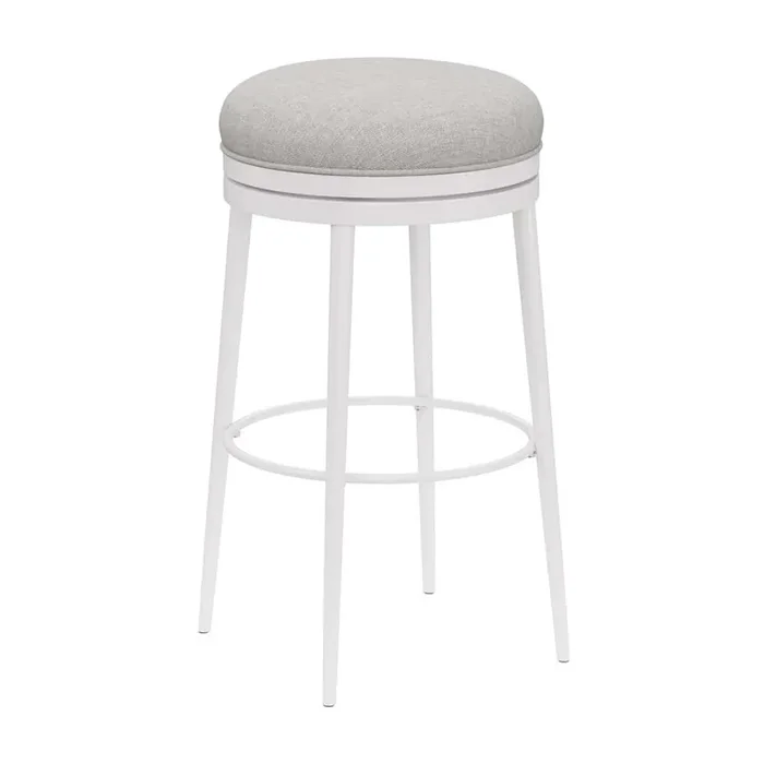 Hillsdale Furniture – Aubrie Metal Backless Counter Height Swivel Stool, White – 4556-828