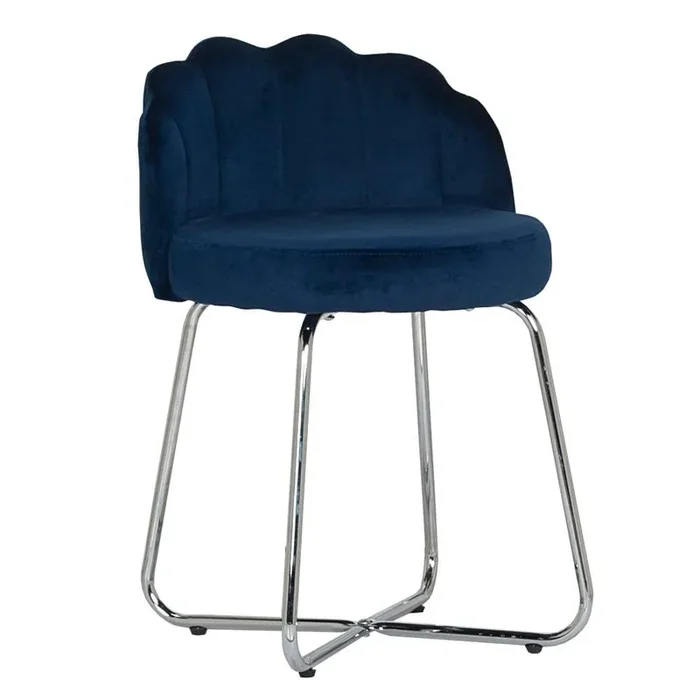 Hillsdale Furniture – Catalina Metal Vanity Stool, Chrome with Dark Gray Fabric – 51106