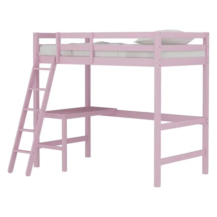 Hillsdale Kids and Teen – Caspian Twin Loft Bed, Soft Pink – 2658-320MY