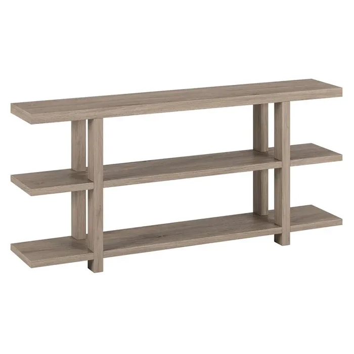 Hudson & Canal – Acosta 64in Wide Rectangular Console Table in Antiqued Gray Oak – AT1852