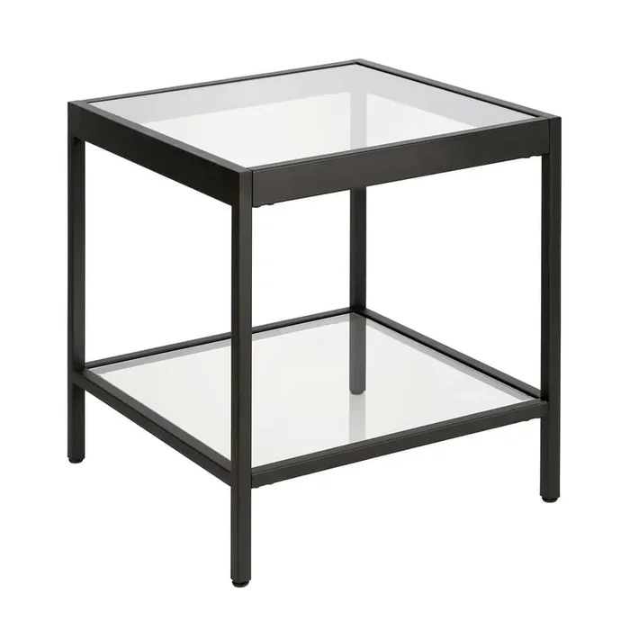 Hudson & Canal – Alexis 20in Wide Square Side Table in Blackened Bronze – ST0379