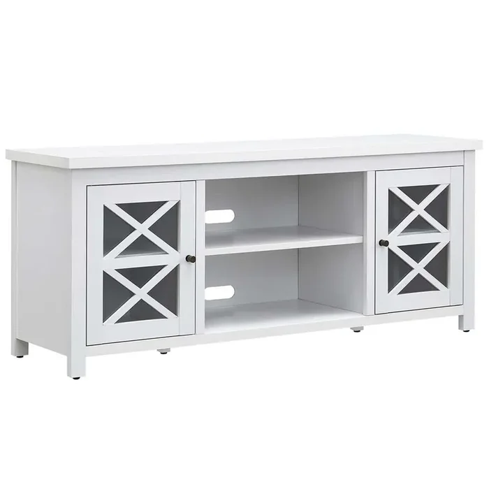 Hudson & Canal – Colton Rectangular TV Stand for TVs up to 65in in White – TV1138