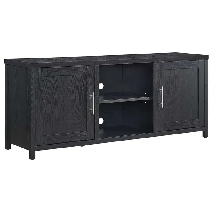 Hudson & Canal – Strahm Rectangular TV Stand for TVs up to 65in in Black Grain – TV1690