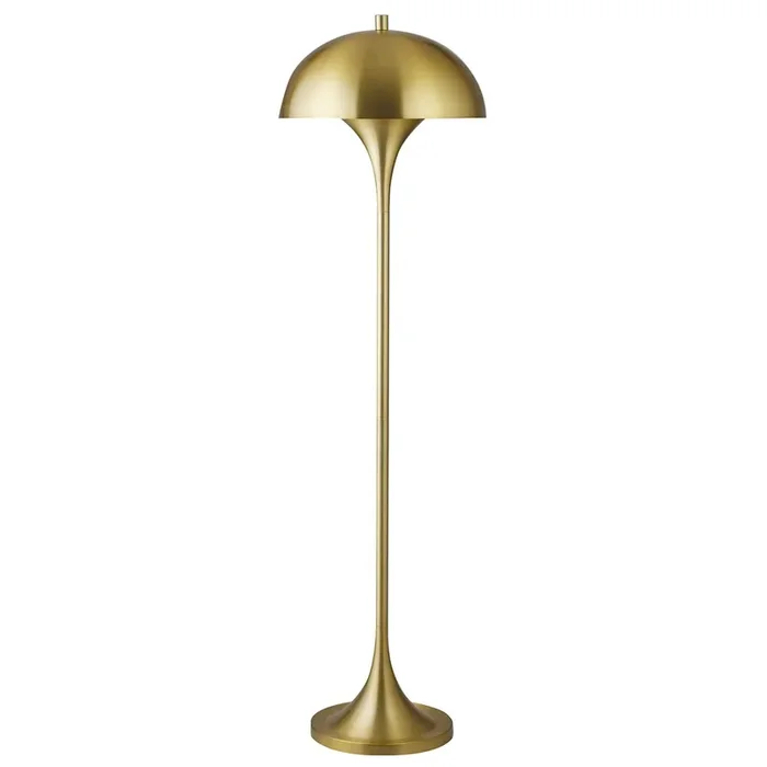 Hudson & Canal – Vega 61in Tall Floor Lamp with Metal Shade in Brass/Brass – FL2193