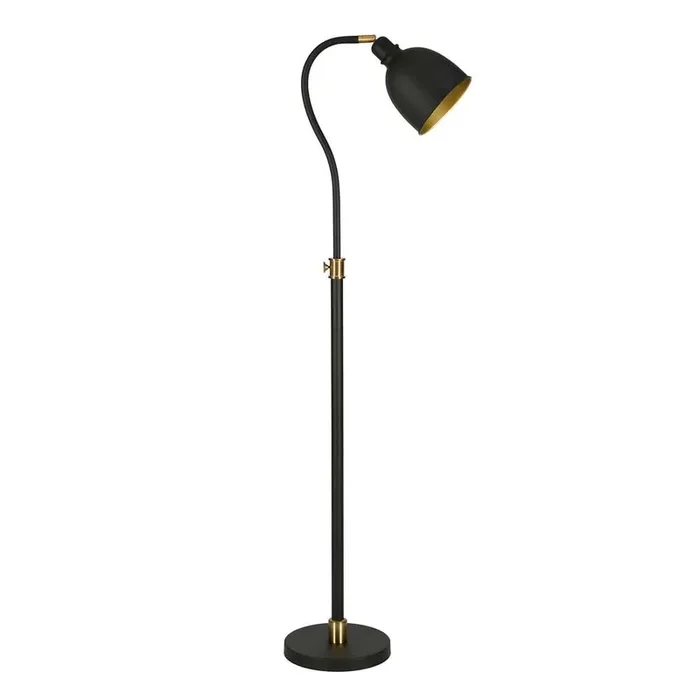 Hudson & Canal – Vincent Adjustable/Arc Floor Lamp with Metal Shade in Blackened Bronze/Blackened Bronze – FL0299