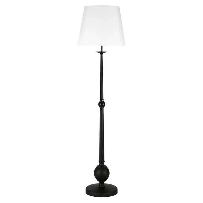 Hudson & Canal – Wilmer 68in Tall Floor Lamp with Fabric Shade in Blackened Bronze/White – FL0334