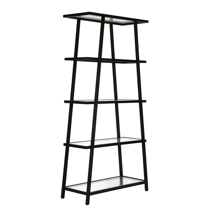 Hudson & Canal – Yair 70in Tall Rectangular Bookcase in Blackened Bronze – BK0450