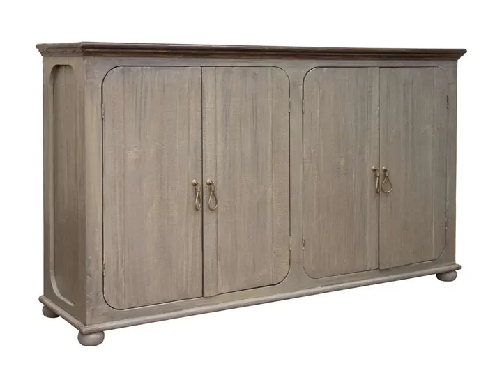 IFD – Alba 4 Doors Console, Two fixed shelves, Green Finish – IFD9011CNSGN
