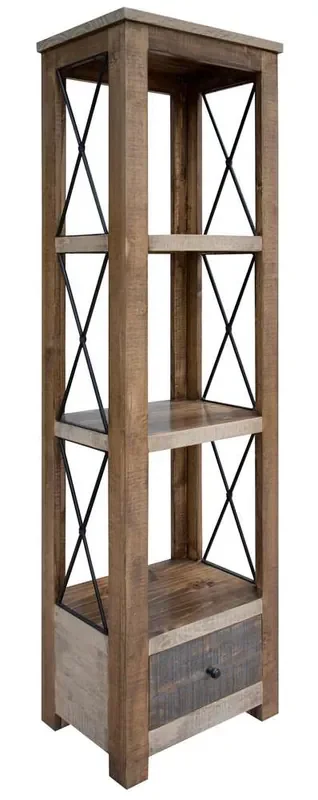 IFD – Andaluz 3 Shelves, 1 Drawer Bookcase – IFD1801BKS