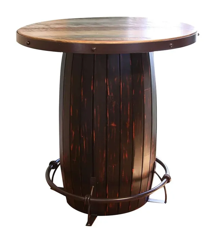 IFD – Antique Bistro Table Barrel Design – IFD967BISTRO
