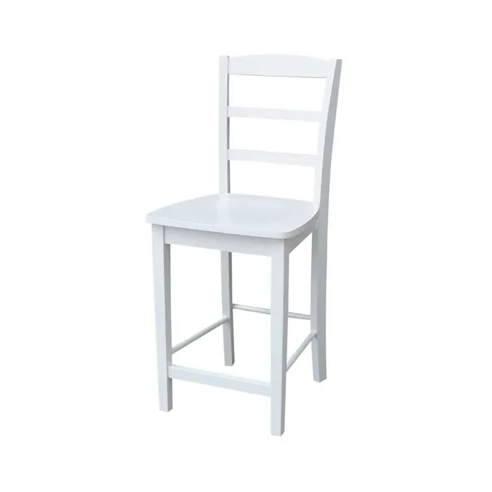 International Concepts – Madrid Counter Height Stool – 24inSH in White Finish – S08-402