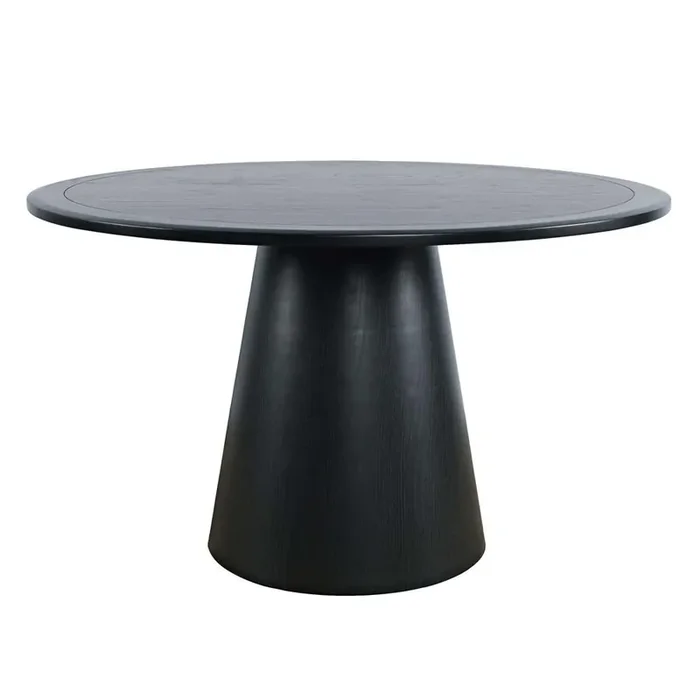 Jofran – Nash Mid-Century Modern 50in Round Pedestal Dining Table in Black – 2271-NASH50BTBKT