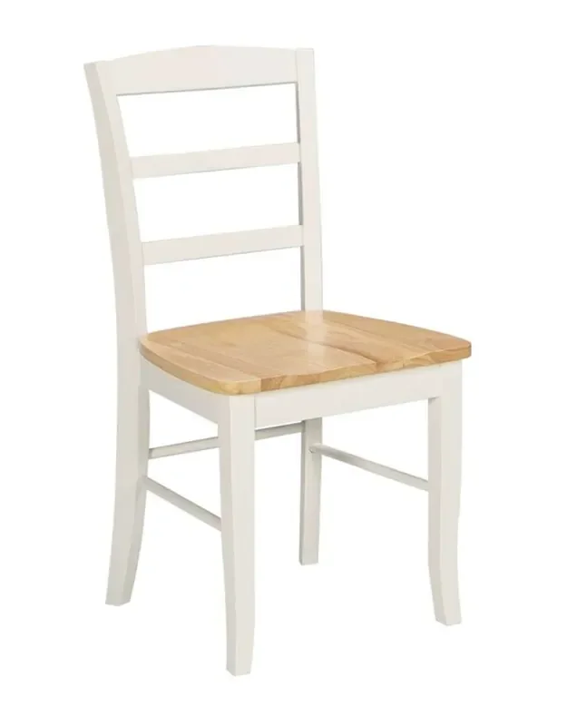 John Thomas Furniture – Dining Essentials – White/Natural Madrid Chair (RTA) (Set of 2) – C02-2