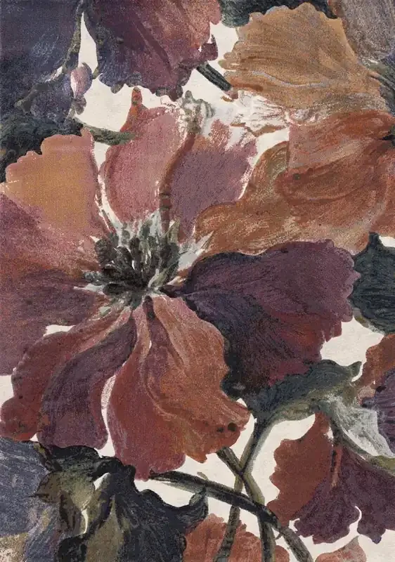 Kalora Interiors – Aurora Pink Orange Purple Floral Rug, 53in x 77in – 63834/6626 160230