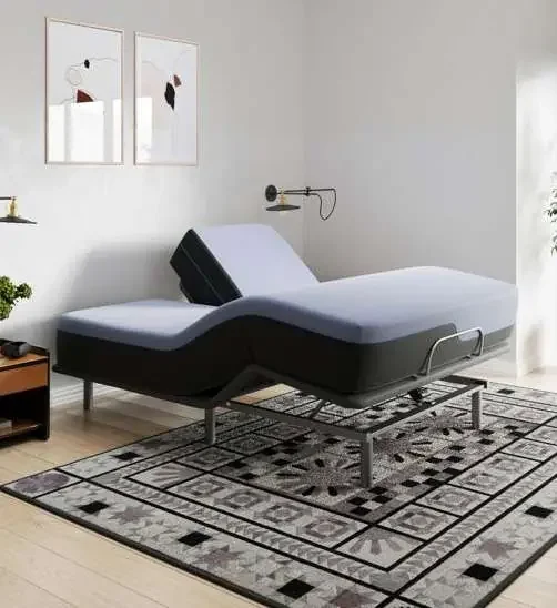 Legends Furniture – Bridgevine Home 12 inch Flex Head Adjustable King Size Hybrid 5-Layer Memory Foam Mattress and Bed Frame Bundle – ZREM-ADJ-AHRMRF-FK