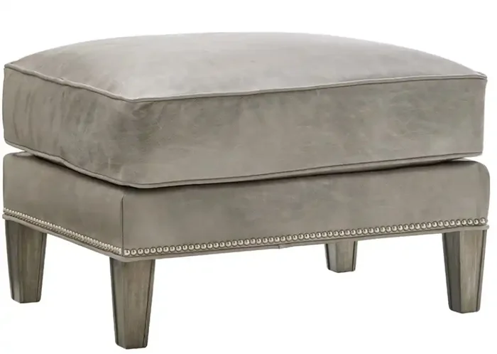 Lexington – Kensington Place Ashton Leather Ottoman Gray – LL7118-44-40