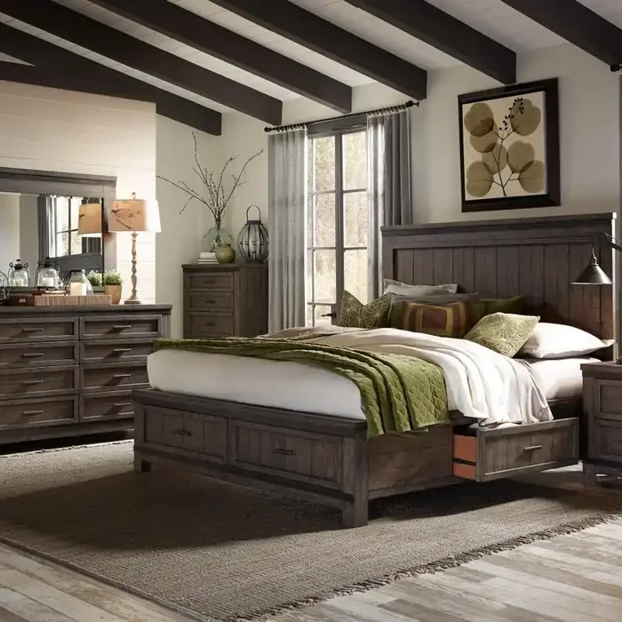 Liberty Furniture – Thornwood Hills 3 Piece Queen Two Sided Storage Bed, Dresser & Mirror Set – 759-BR-Q2SDM