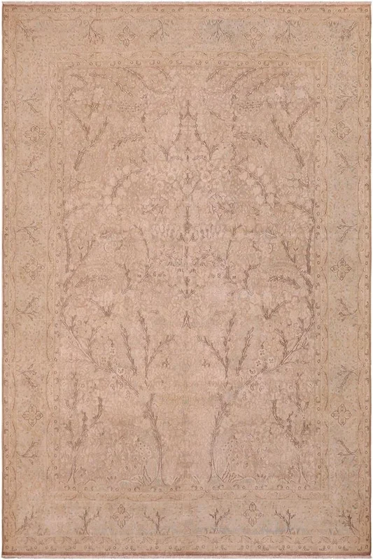 Vintage Antique Schafer Tan/Blue Wool Rug – 9’5” x 12’9”