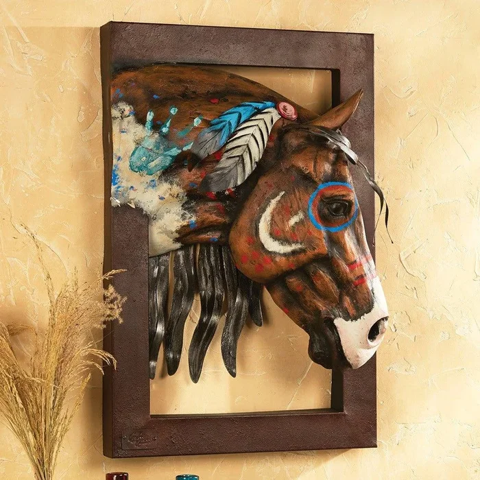 War Pony Iron Wall Sculpture